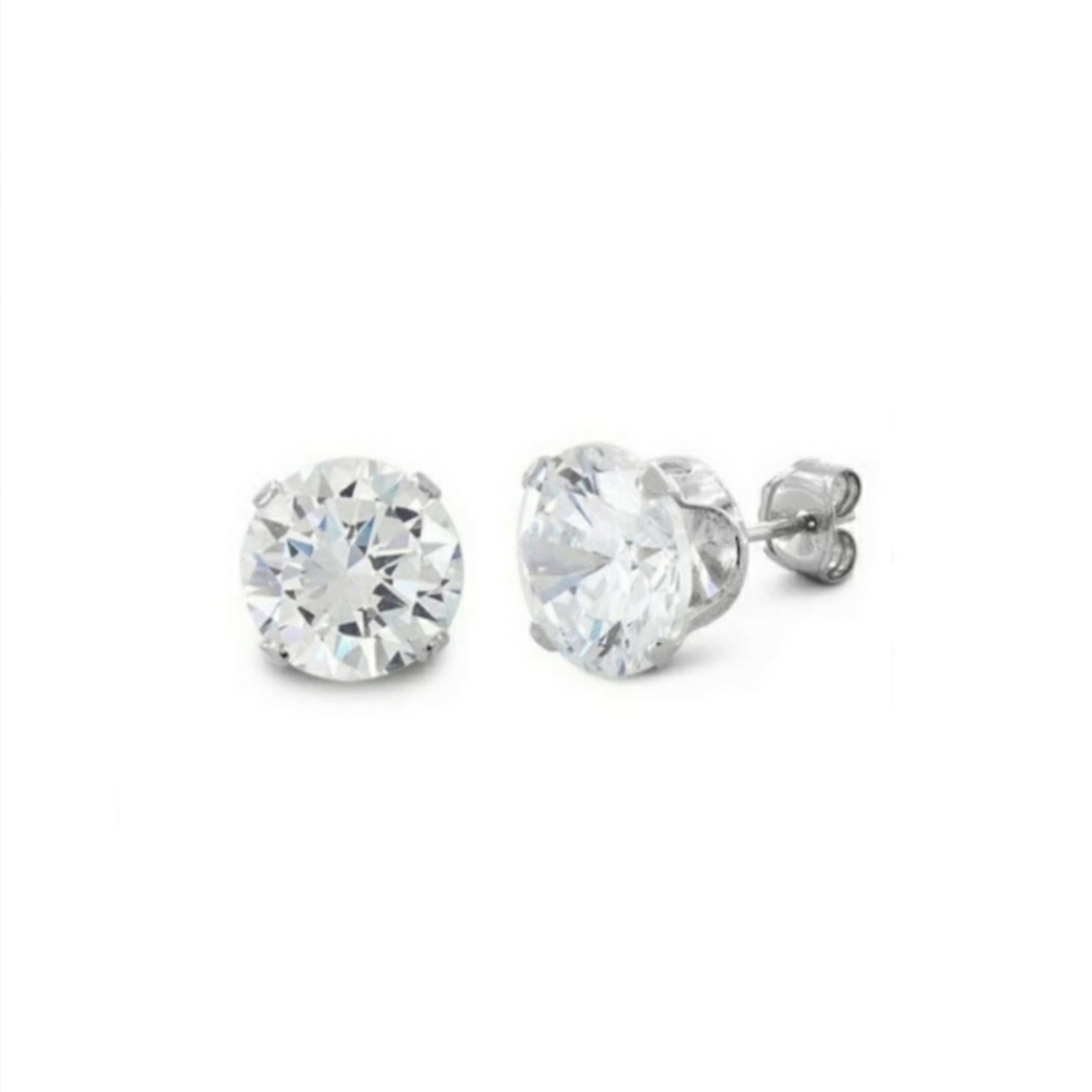 ✅💯 GENUINE STERLING SILVER *925* 4CT CZ STUDS - Picture 3 of 7